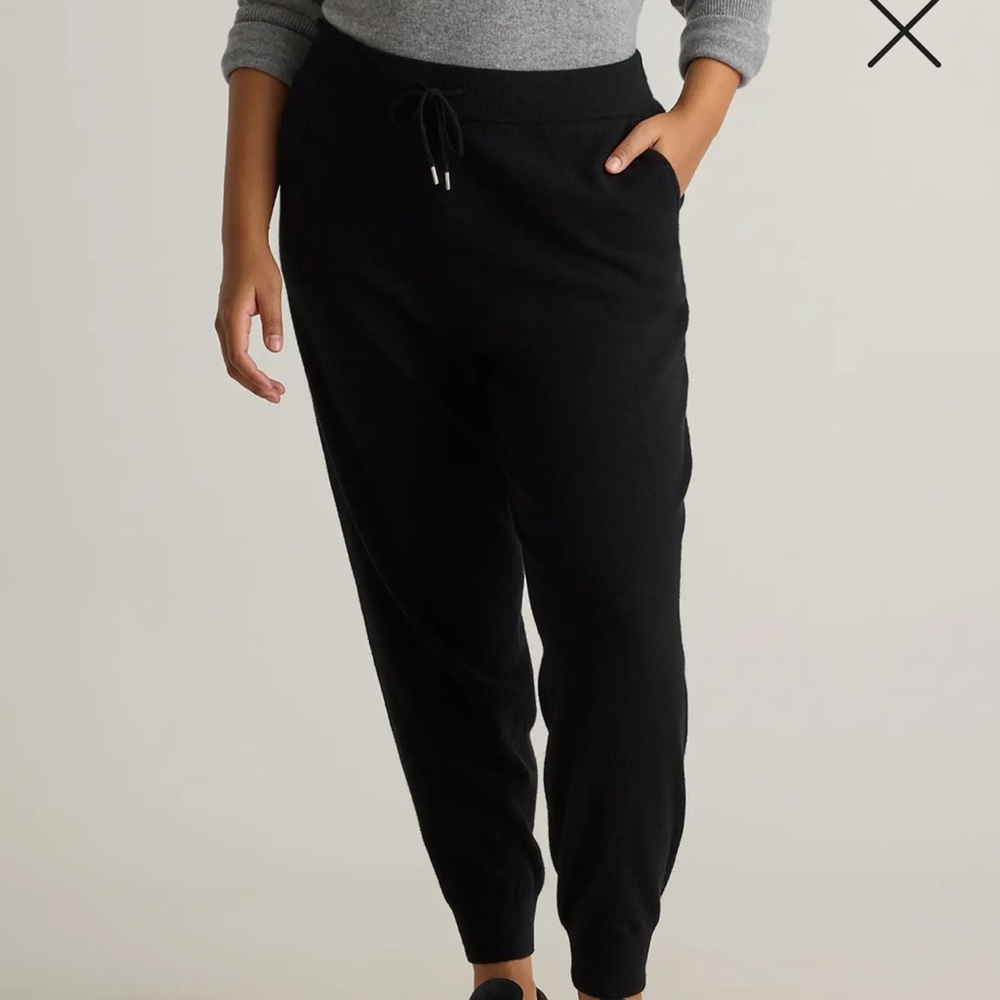Quince CASHMERE joggers BLACK SIZE XL